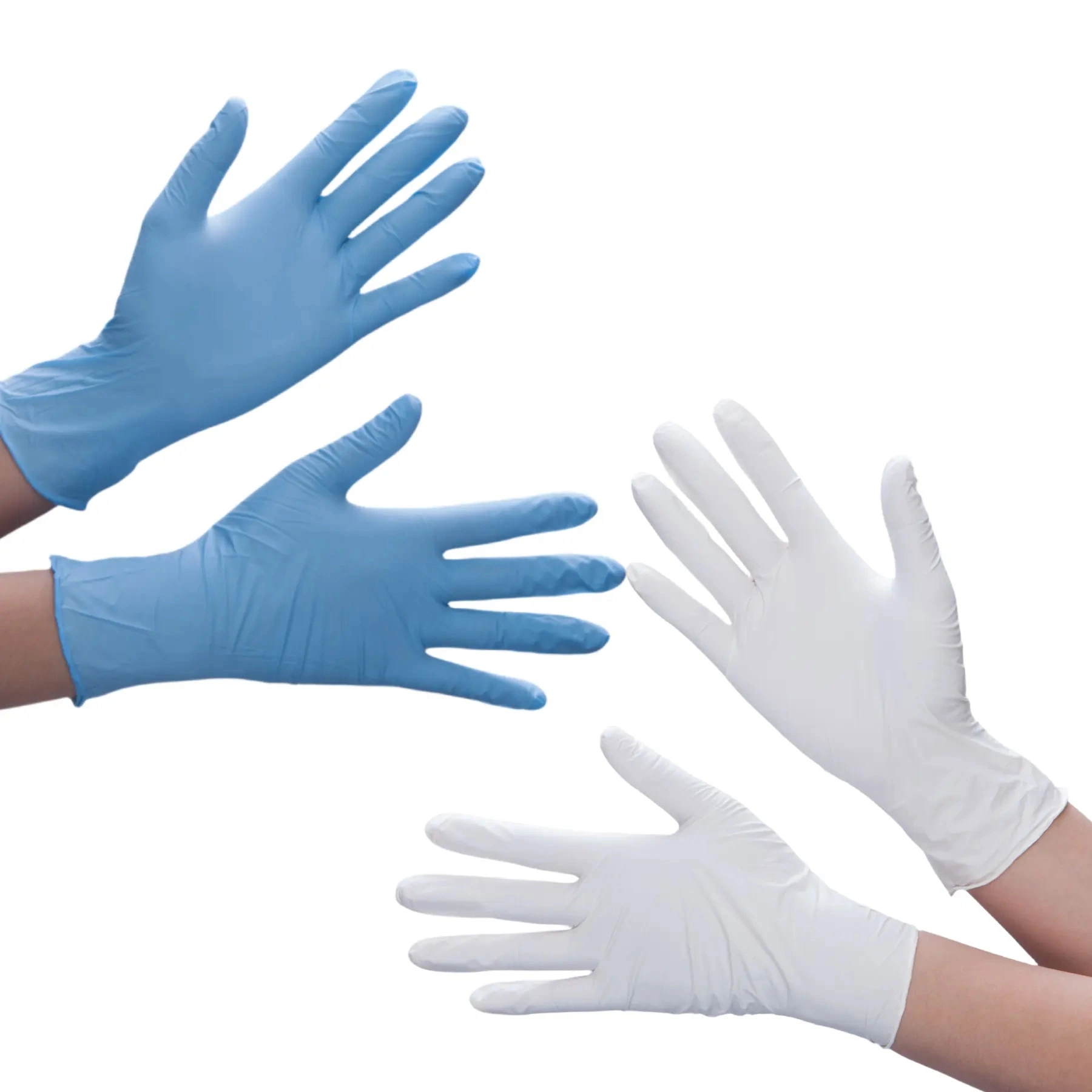 16inch Blue White Color Waterproof Nitrile Gloves for Lab Cleanroom Working