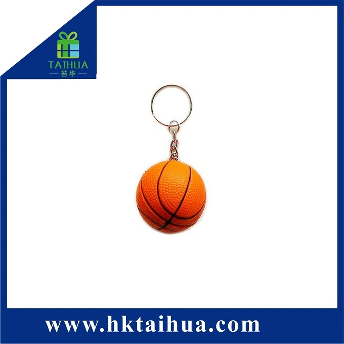 Promotional Mini PU Basketball Anti Stress Key Chain with Custom Logo