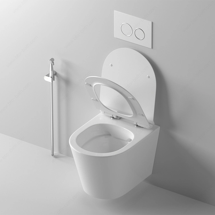 Concealed Cistern Rimless Tornado Modern Wall Hung Toilet for Bathroom