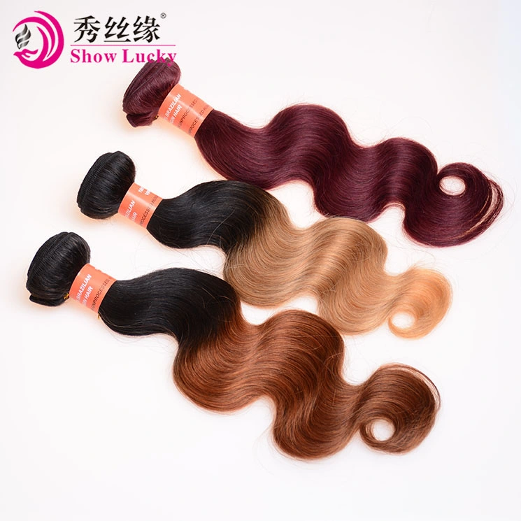 Hot Selling Colored Body Wave Ombre 100% Virgin Peruvian Human Hair Weaving