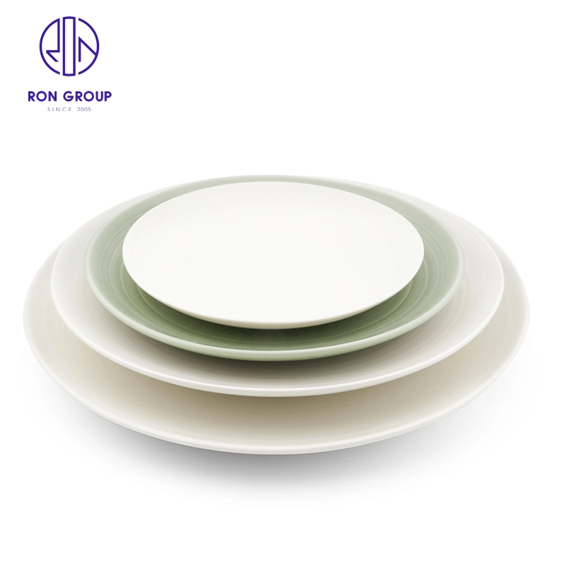 Wholesales Price High Quality Hotel Restaurant Tableware Dinner Ceramic Matte Whitecalabash Shallow Plate