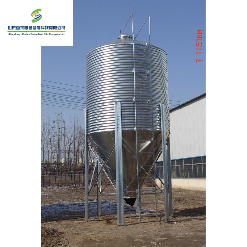 Shelley cono Bandeja de alimentación Alimentación China Hoja de acero galvanizado de proveedor de Silo Silo de grano de maíz para las bandejas de alimentación de aves de corral del Sistema de alimentación automática