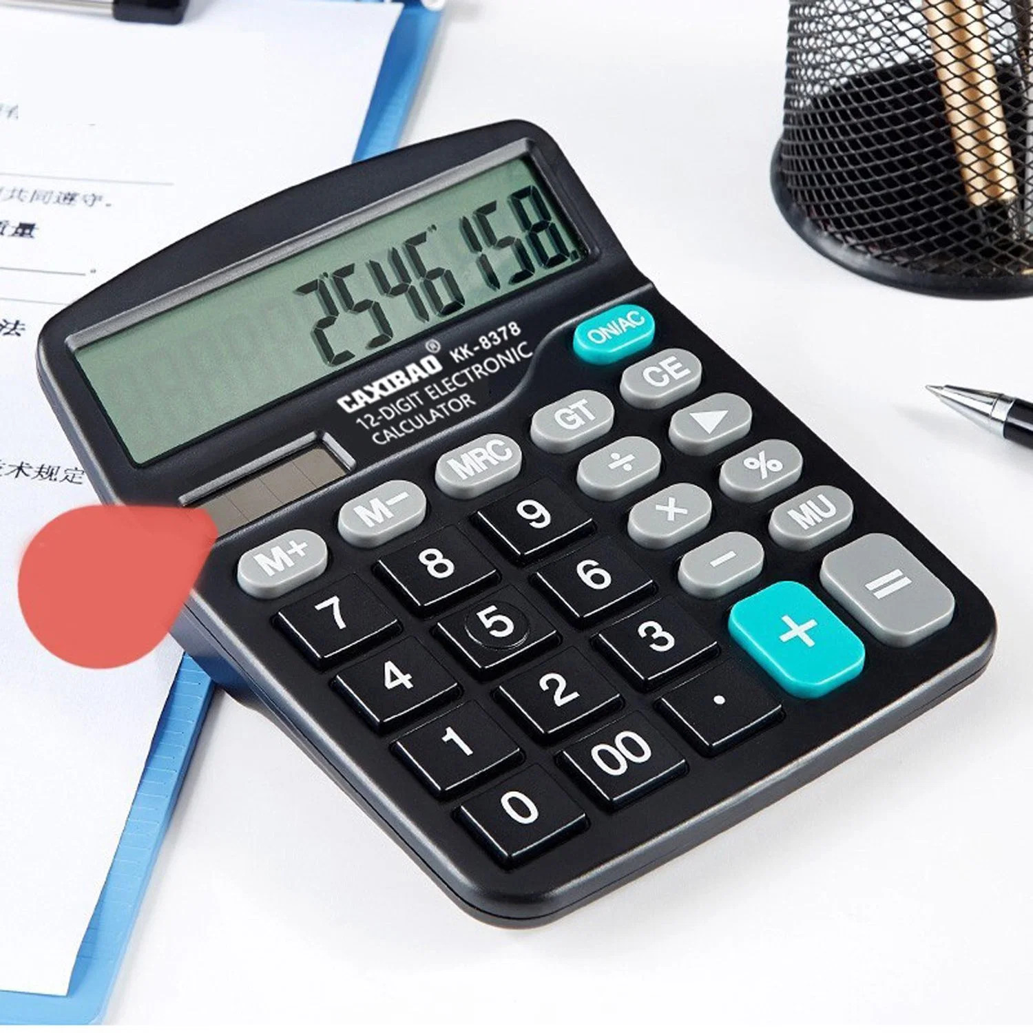 Desktop Calculators with Huge 5-Inch LCD Display Screen Giant Responsive Buttons Battery and Solar Powered Perfect for Home Office Account