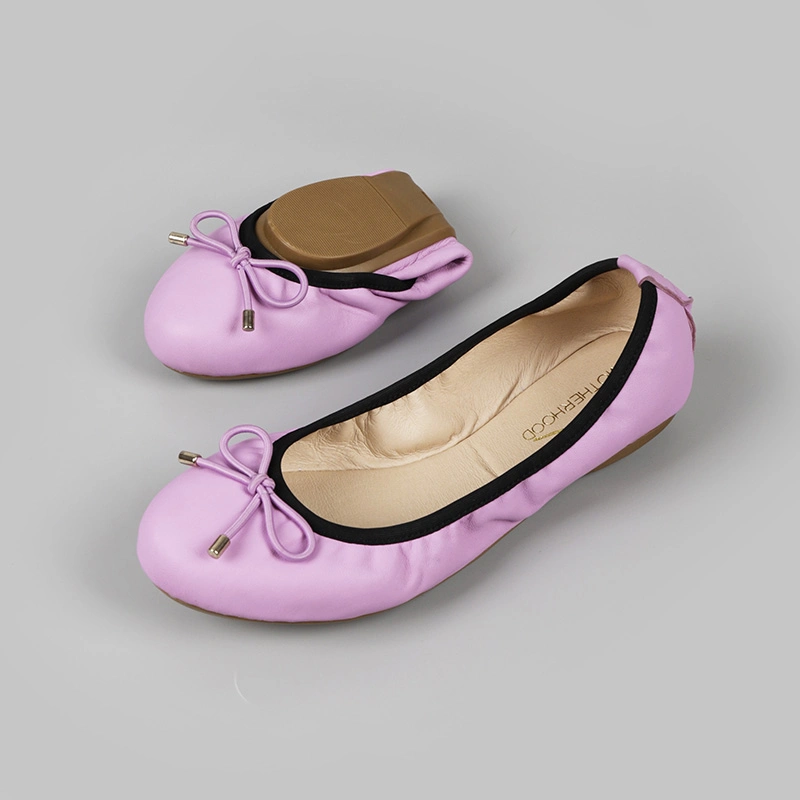 Comfort Soft Leisure Pink Ballet Flat Ladies Leather Colorful Women Shoes