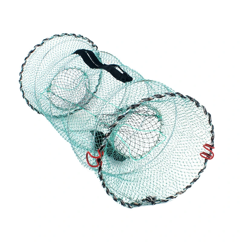 Hot Sale 8 Holes Foldable Fishing Bait Trap Cast Net Cage Automatic Crawfish Trap Crab Fish Trap