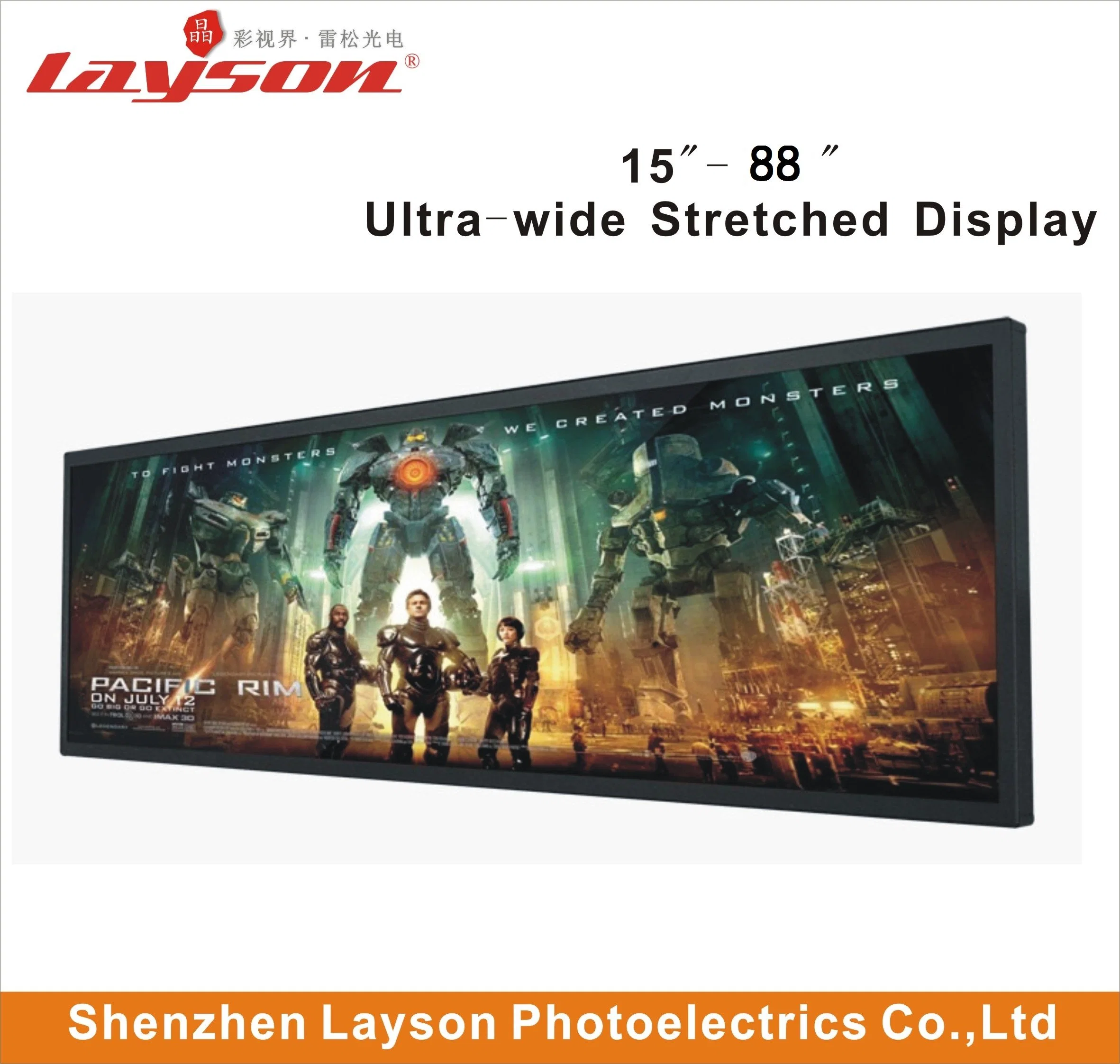 35 Inch Ultra Wide Stretched Bar Advertising Media Player WiFi Network Digital Signage Multimedia LED Monitor Full Color LCD Panel Display