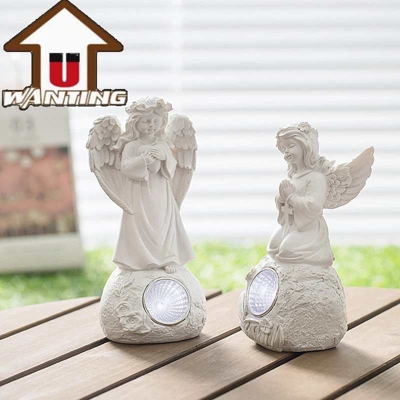 Solar Light Outdoor Decoration White Angel Wedding Garden LED Lighting Home Decor