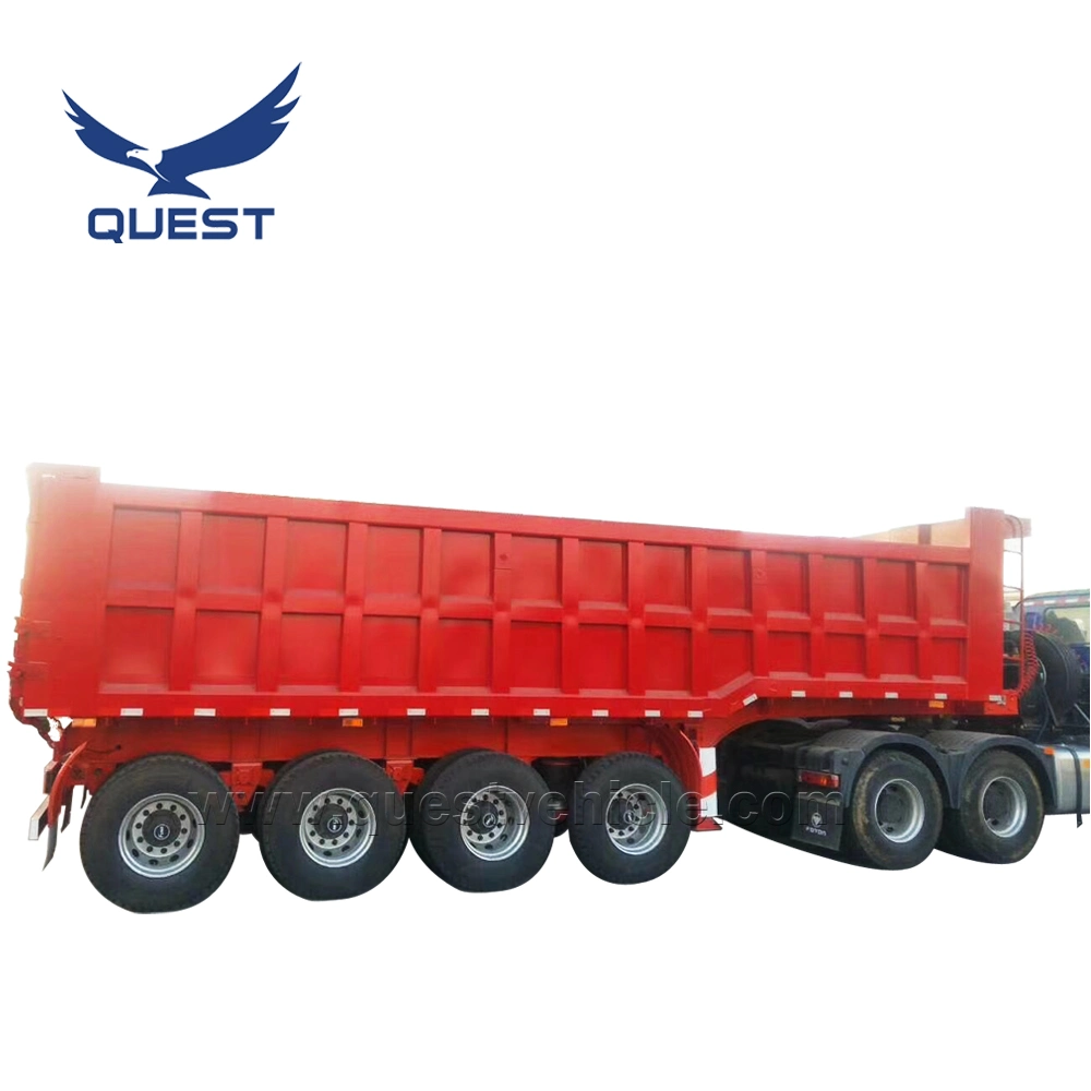 Sand Delivery 80 Tons 4 Axles Tipper Semi Trailer