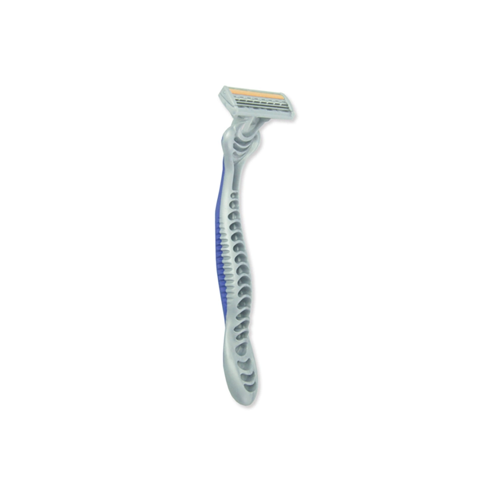 Triple Blade Rubber Handle Lady Razor Shaving for Men Women