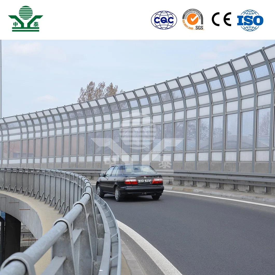 Zhongtai Panneaux de clôture insonorisés Chine Fabrication de panneaux de clôture acoustiques aluminium Matériau de la plaque barrière acoustique Viaduct