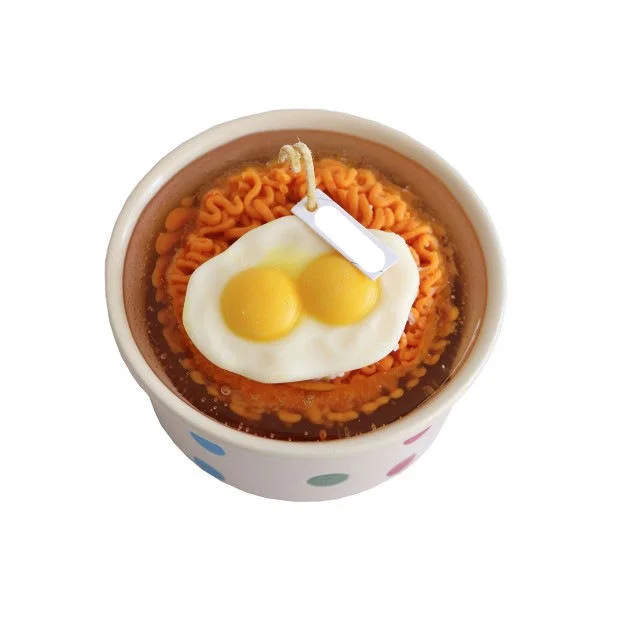 Instant noodles Poached Egg Jelly Soy Wax velas Home decoração