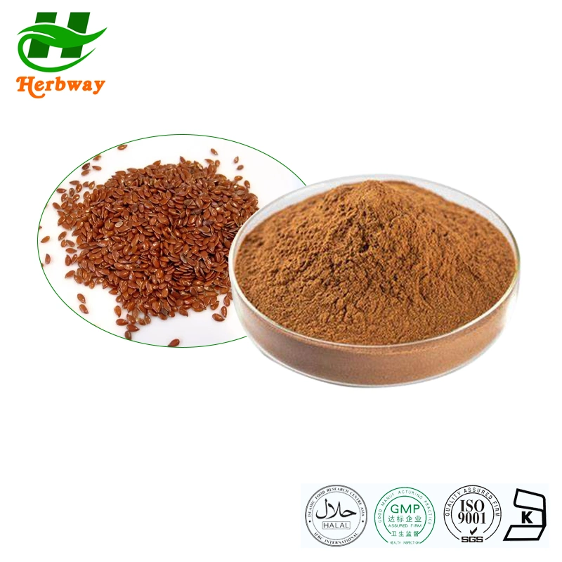 Herbway Flax Seed Extract Linum Usitatissimum L Extract Powder Flax Seed Extract Powder Anti-Cancer Reduce Premenstrual Syndrome