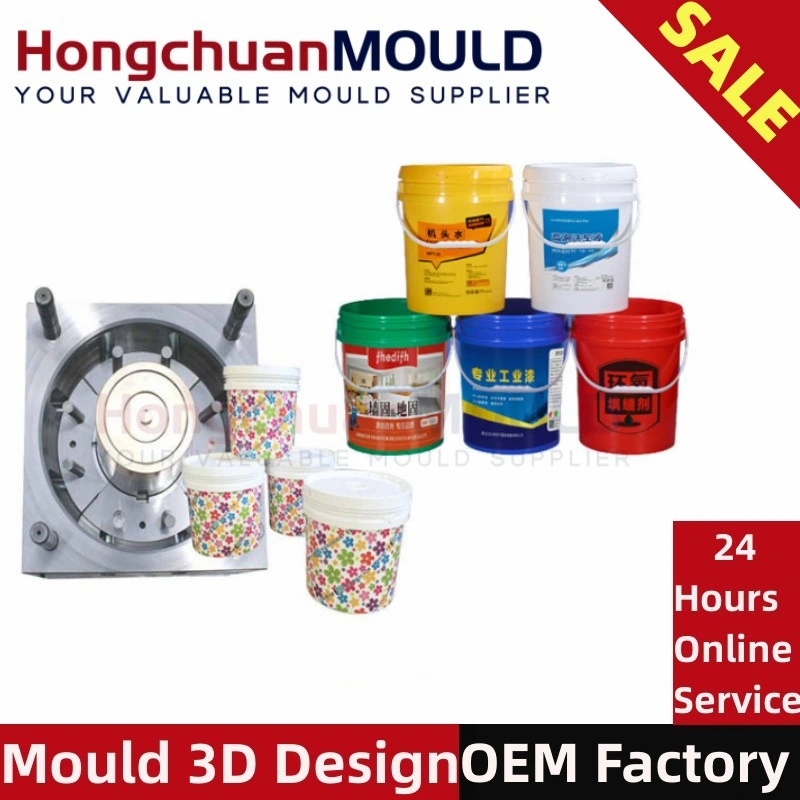 Taizhou Mould Factory Durable Plastic Bucket Injection with Cover Mould