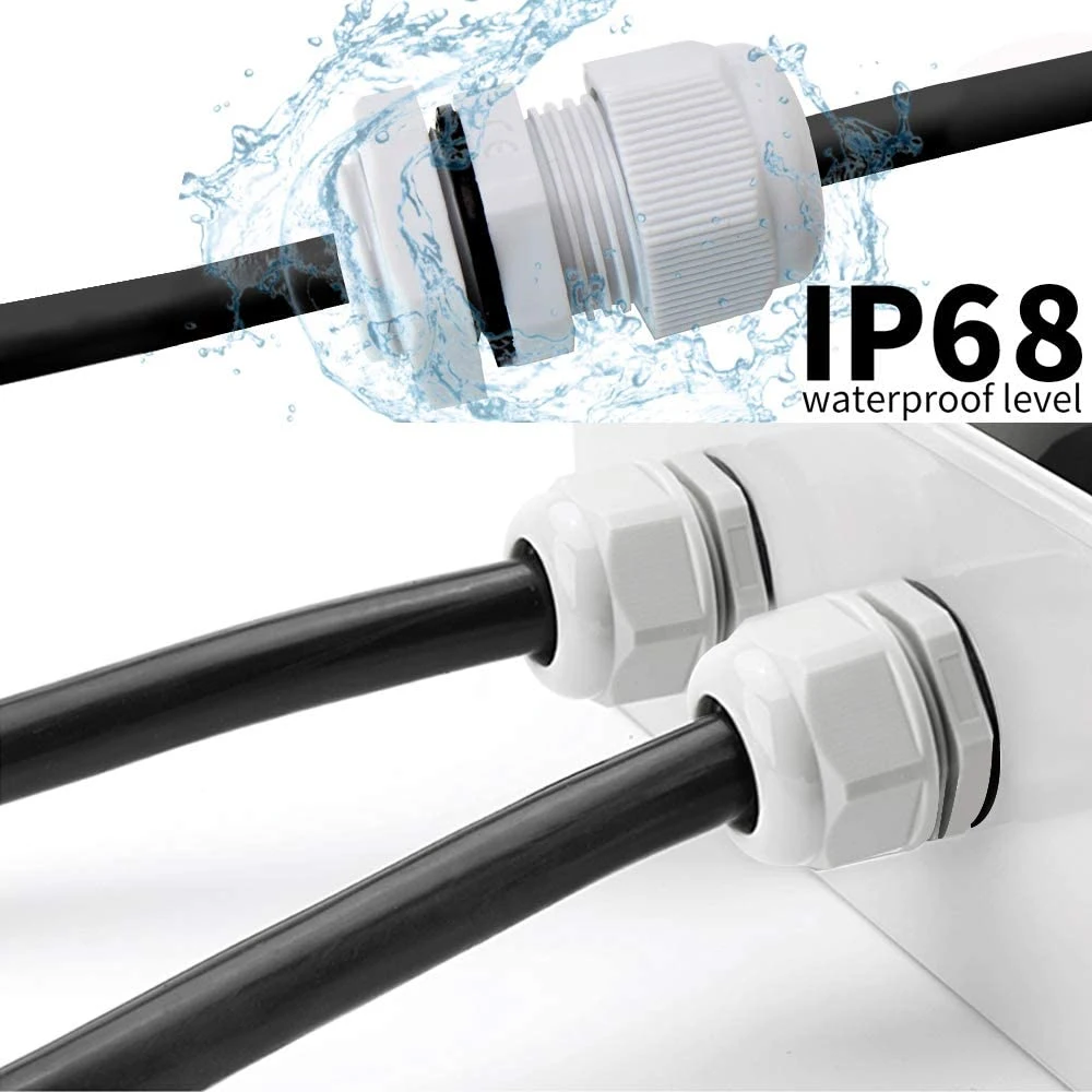 Pg9 réglable imperméable en plastique des connecteurs de câble câble gris glandes articulations en nylon