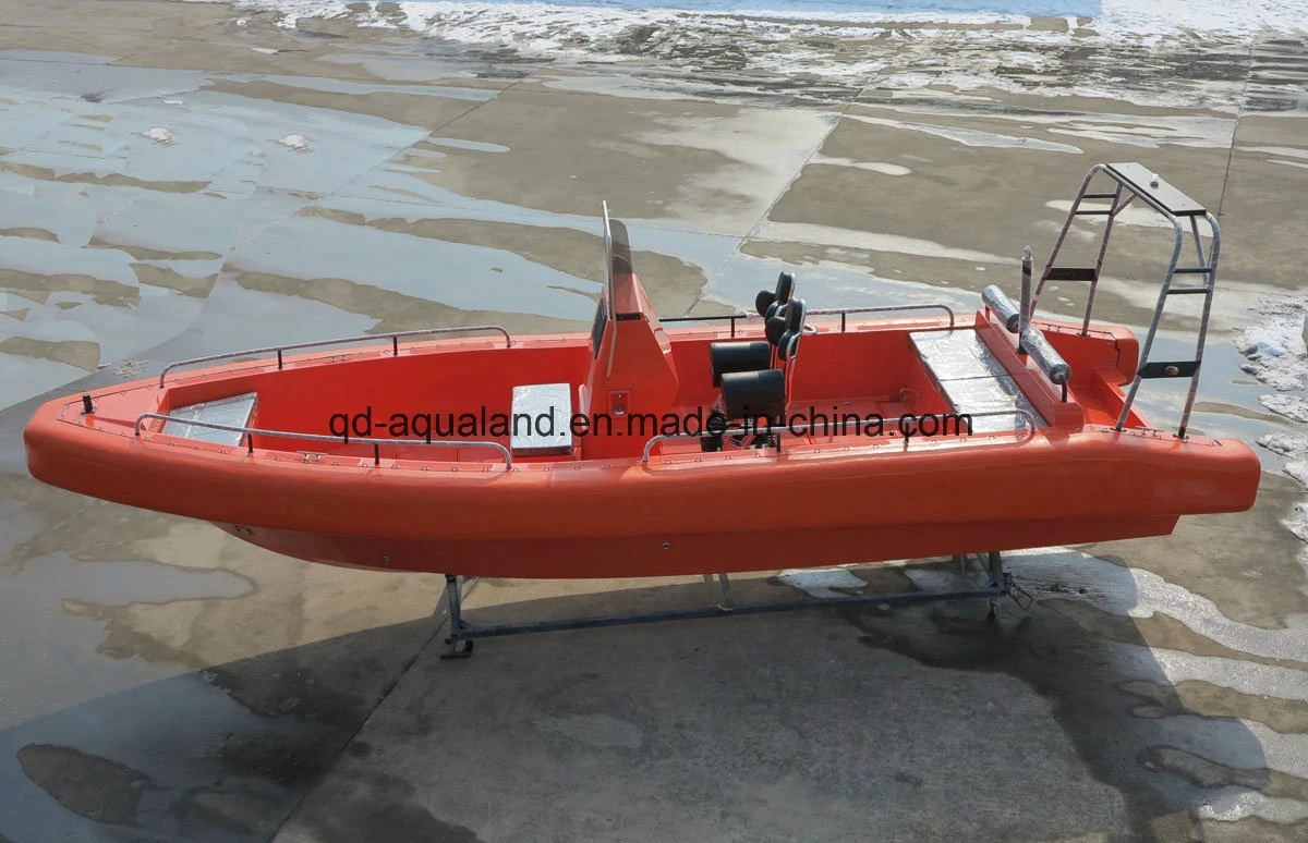 Aqualand 26feet 8m 14persons EVA Solid Foam Fender Sponson Non Air Filled Tube System/Fiberglass Rigid Inflatable Rib Motor Boat (rib800)