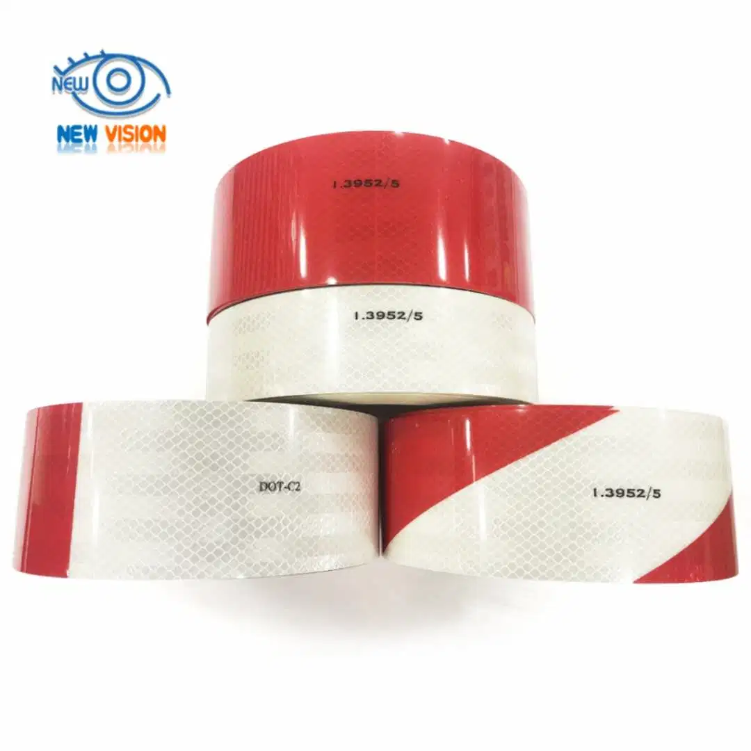 PVC Red&White DOT-C2 Magnetic Traffic Cone Road Reflective Tape for Truck/Trailer