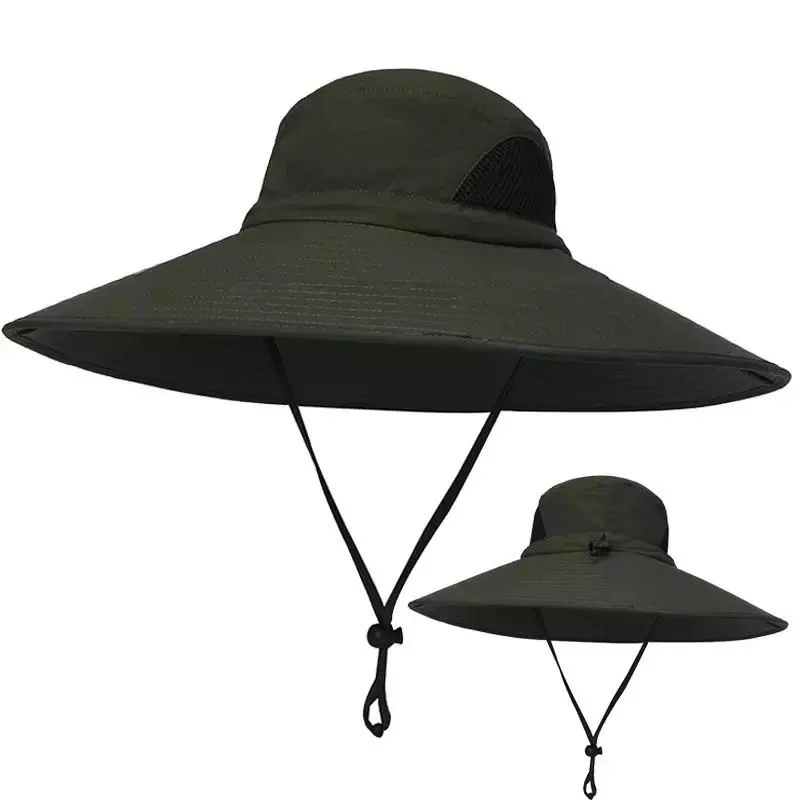 La protección solar amplia Brim cuchara impermeable transpirable Packable Sombrero Boonie Hat para la pesca