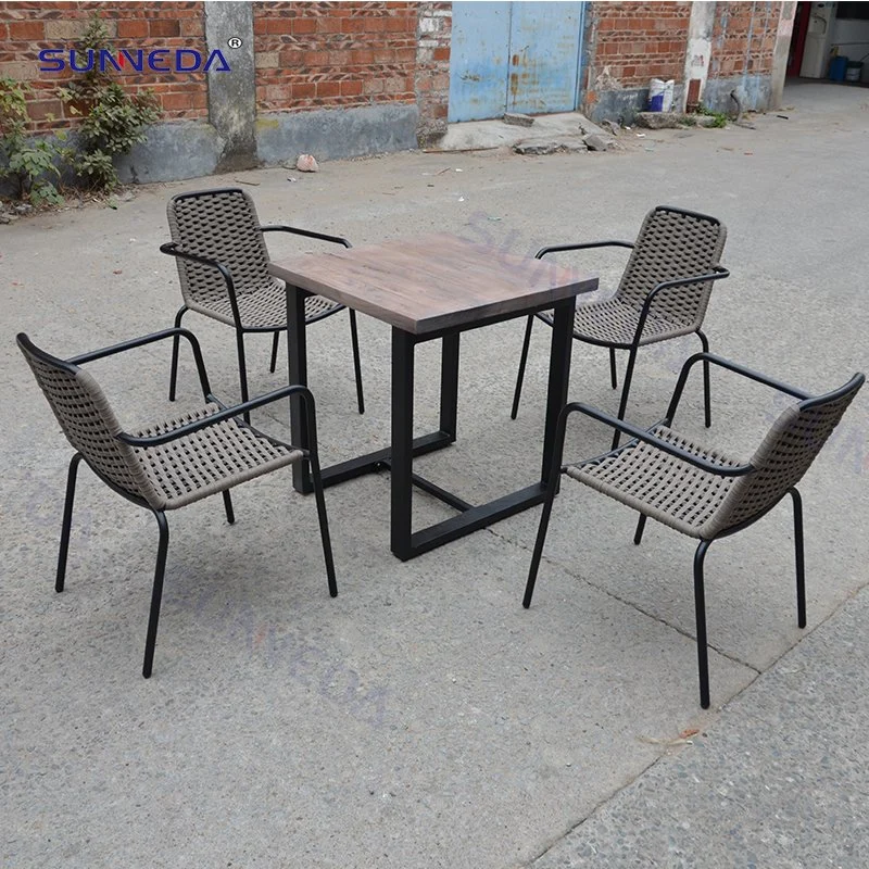 Sunneda Foshan Manual Patio Table Set with Strong Bearing Capacity Thick Iron Frame