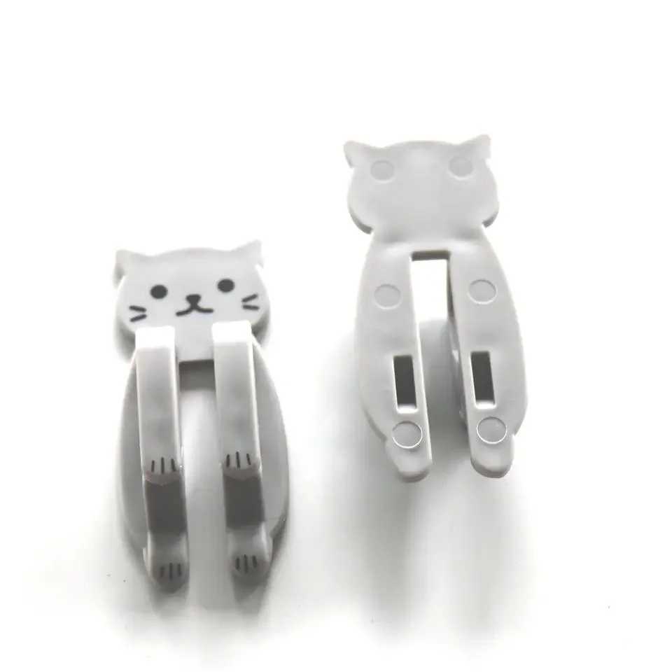 Plastic Cat Shape Garbage Dust Bin Waste Rubbish Trash Can Bag Clips Clamps Holders