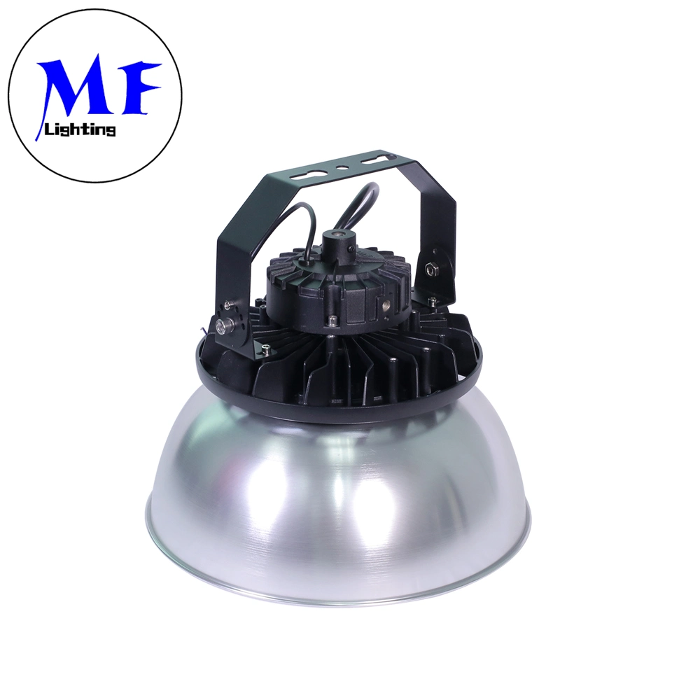 IP65 ETL Dlc5.1 100W 150watt 200W 300W Prix d'usine Étanche Réflecteur d'urgence disponible Dali 0-10V Dimmable UFO LED Highbay Light