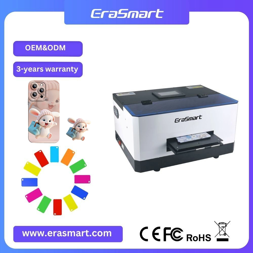 Erasmart L800 Head Phone Case Printing Machine Small Size Digital Flatbed LED A5 UV Printer