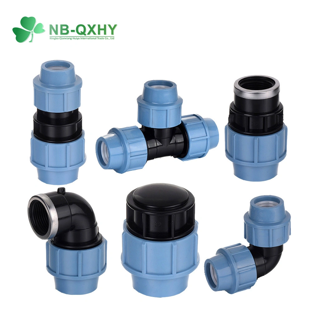 Blue Water PP/Polypropylene Elbow Compression Tube Fitting for Irrigation