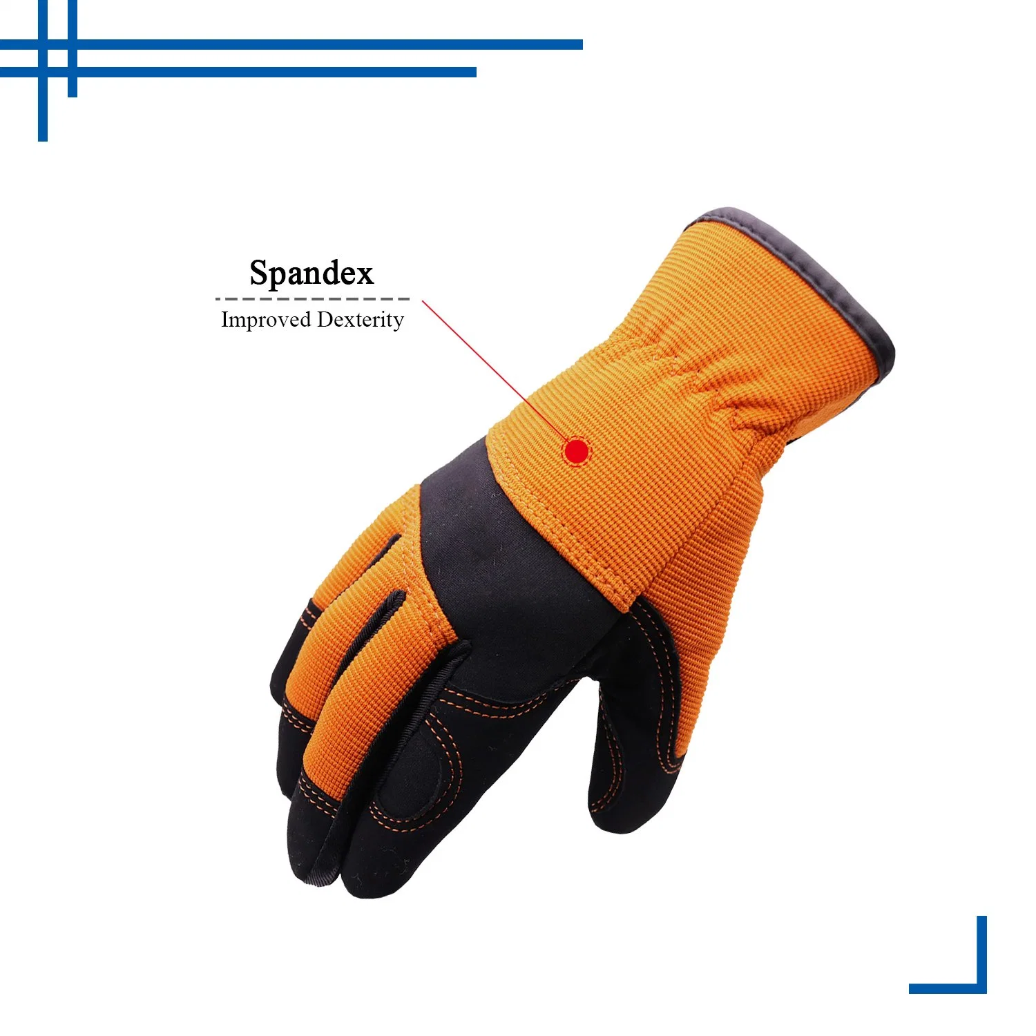 PrisSafety flexible piel de pigmento cuero Palma Half Finger Mechanic trabajo transpirable Guantes de seguridad para hombres mujeres