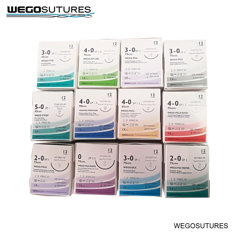 Wego Brand Surgical Suture Bsi Approved Surgical Suture with Needle (absorbable and Nonabsorbable)