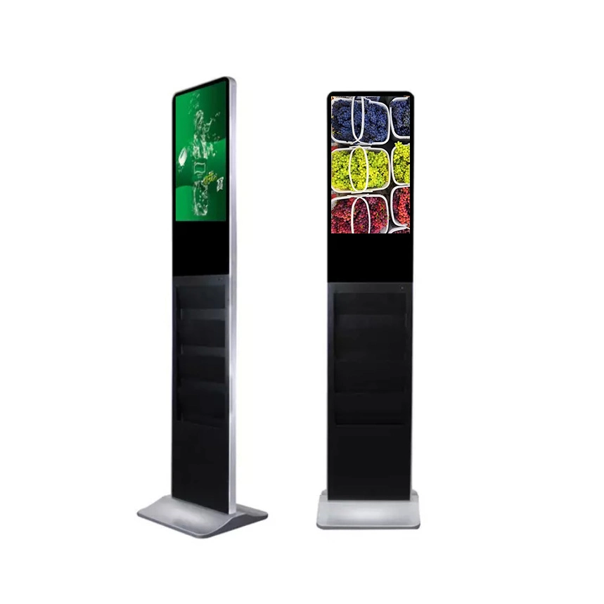 21.5 Inch Floor Stand Digital Signage Magazine Holder Network Advertising LCD Display