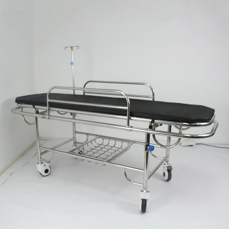 Black ISO Approved Mt Medical Wooden Case 1900mm*600mm*750mm Basket Stretcher Trolley