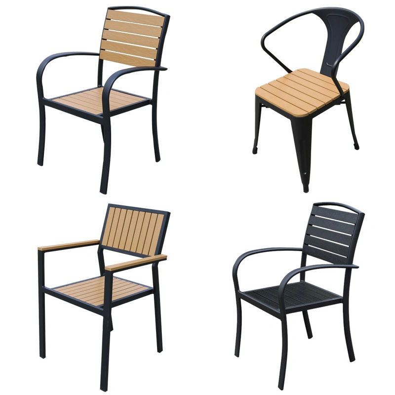 Modern Plastic Wood Restaurant Garden Tables Outdoor Chair