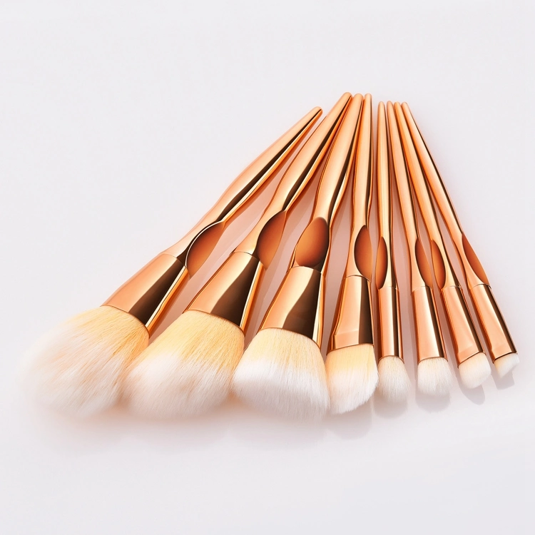 8PCS Heart Shape Rose Gold Makeup Brush Set Foundation Blending Power Eyeshadow Contour Concealer Blush Cosmetic Beauty Makeup Tool