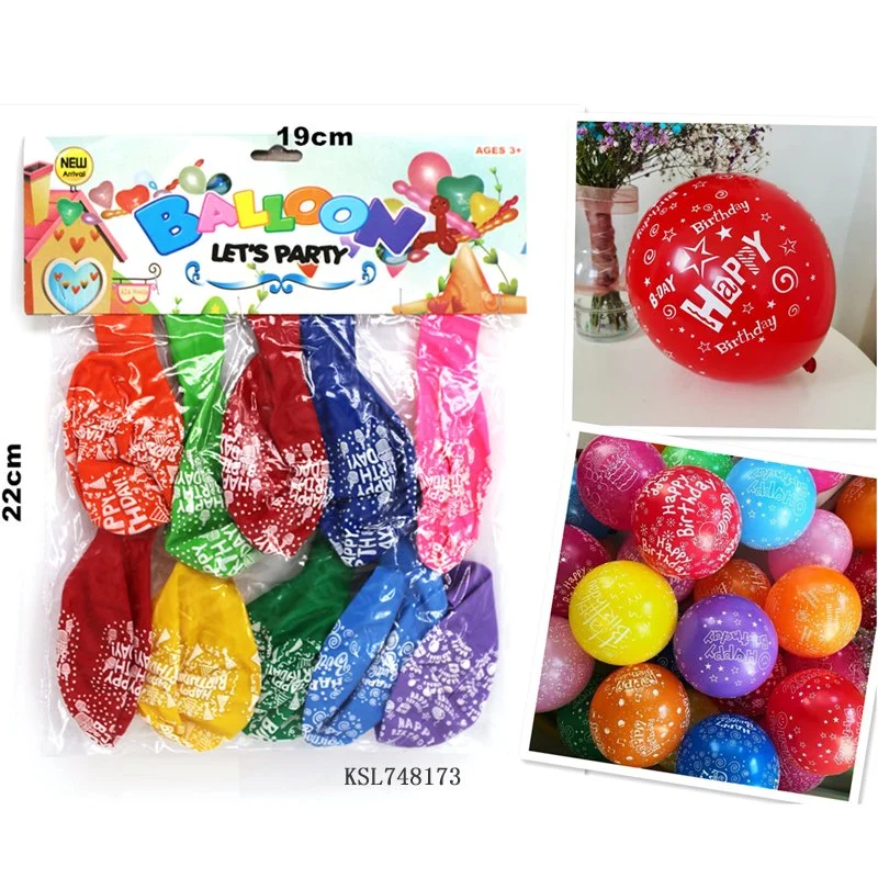 Amazon Hot Colorful Latex Material Happy Birthday Decoration Balloons Printed Round Shaped Party Balloons