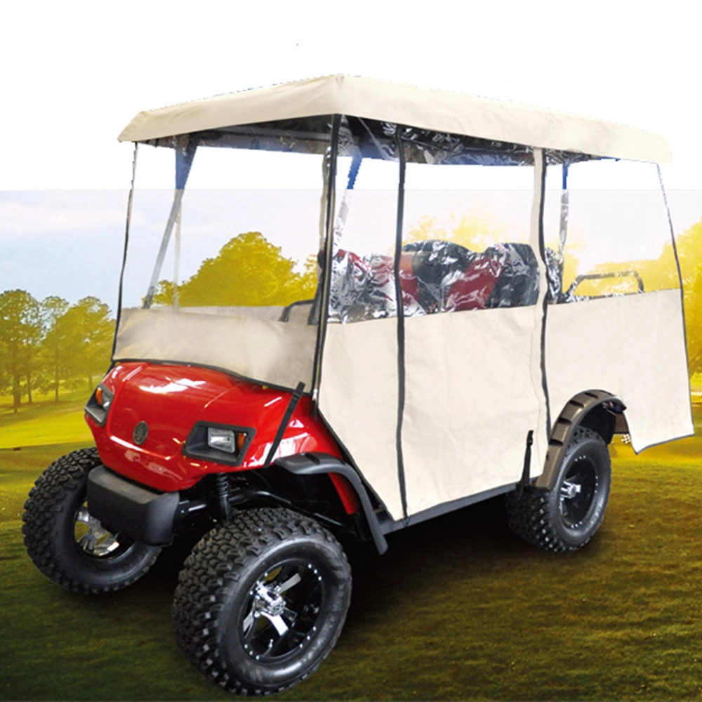 Cubierta de carrito de golf para 4 personas, 300D carcasa impermeable con ventanas transparentes, coche club, 4 lados Fairway Deluxe, carcasa de carrito de golf Wyz15438