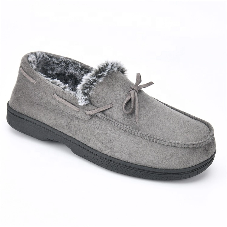 Professional Manufacturer OEM Anti Slippery Textile Brown Moccasins Indoor Outdoor Men's Shoe