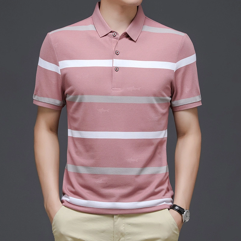 Knitting Strip Customized Short Sleeve Men's Polo Shirt Manufacturer