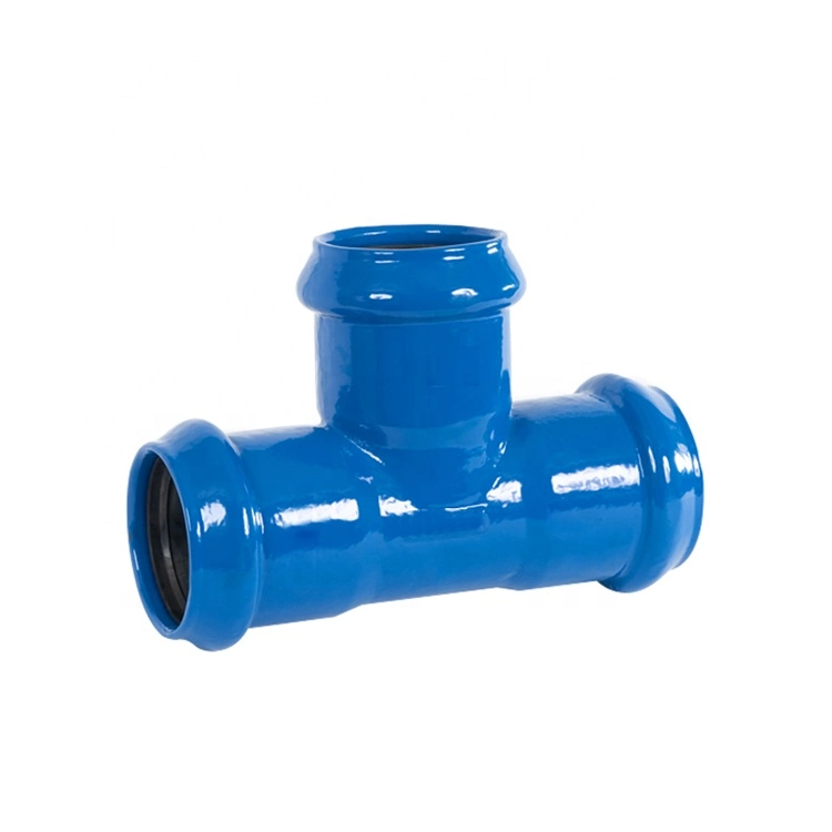 En 545 Ductile Iron Casting Di PVC Pipe Fitting Double Socket Tee with One Flange