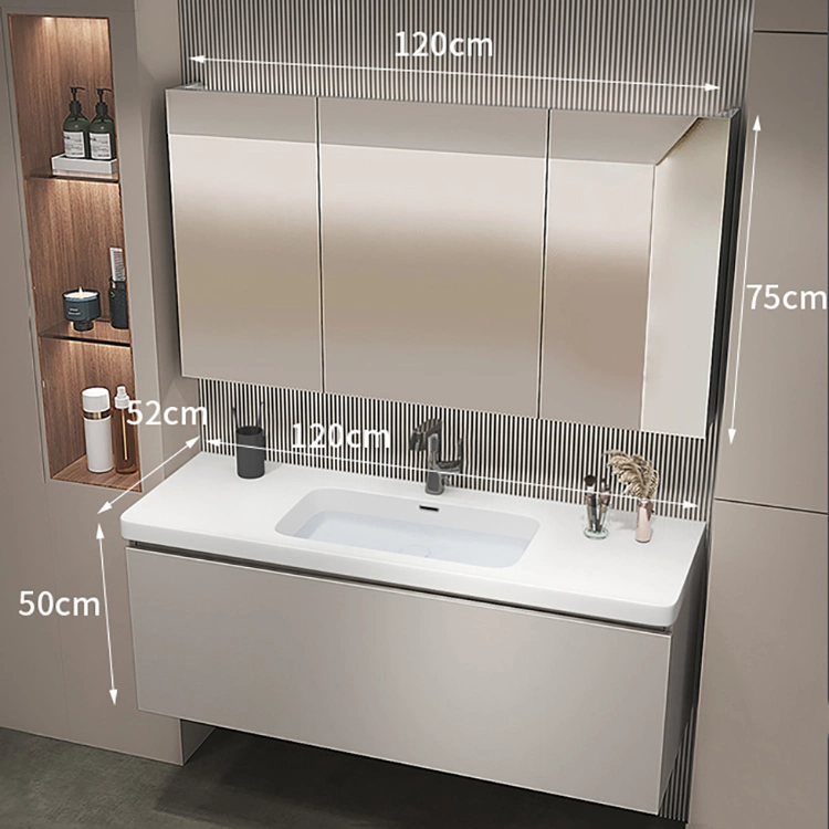 Wholesale/Supplier Modern Bathroom Vanities Hotel Bathroom Vanity Cabinet Chinese Medicine Cabinet with Glass Grawer LED Light