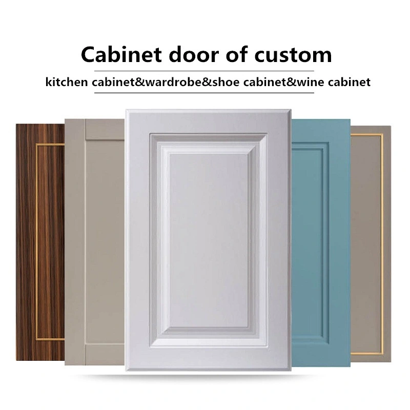 China Factory Furniture Wardrobe Door Kitchen Shaker Painted Door PVC Cabinet Door