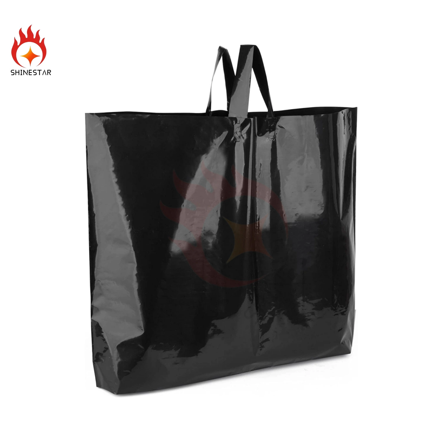 Black and White Large Opaque Merchandise Shopping Plastic Bags with Handles