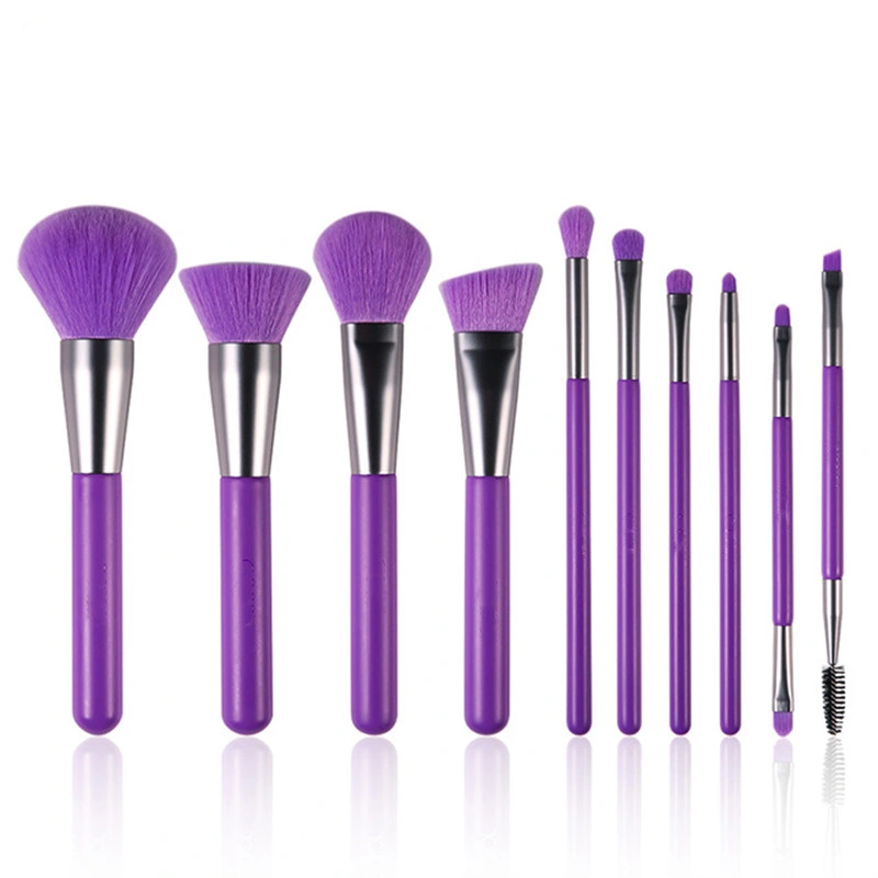 Cosmetics Tool OEM Factory 10PCS/Set 5colors Customize Makeup Brush Set High End Blender Brush Manufacturer Cosmetic Brush Kit