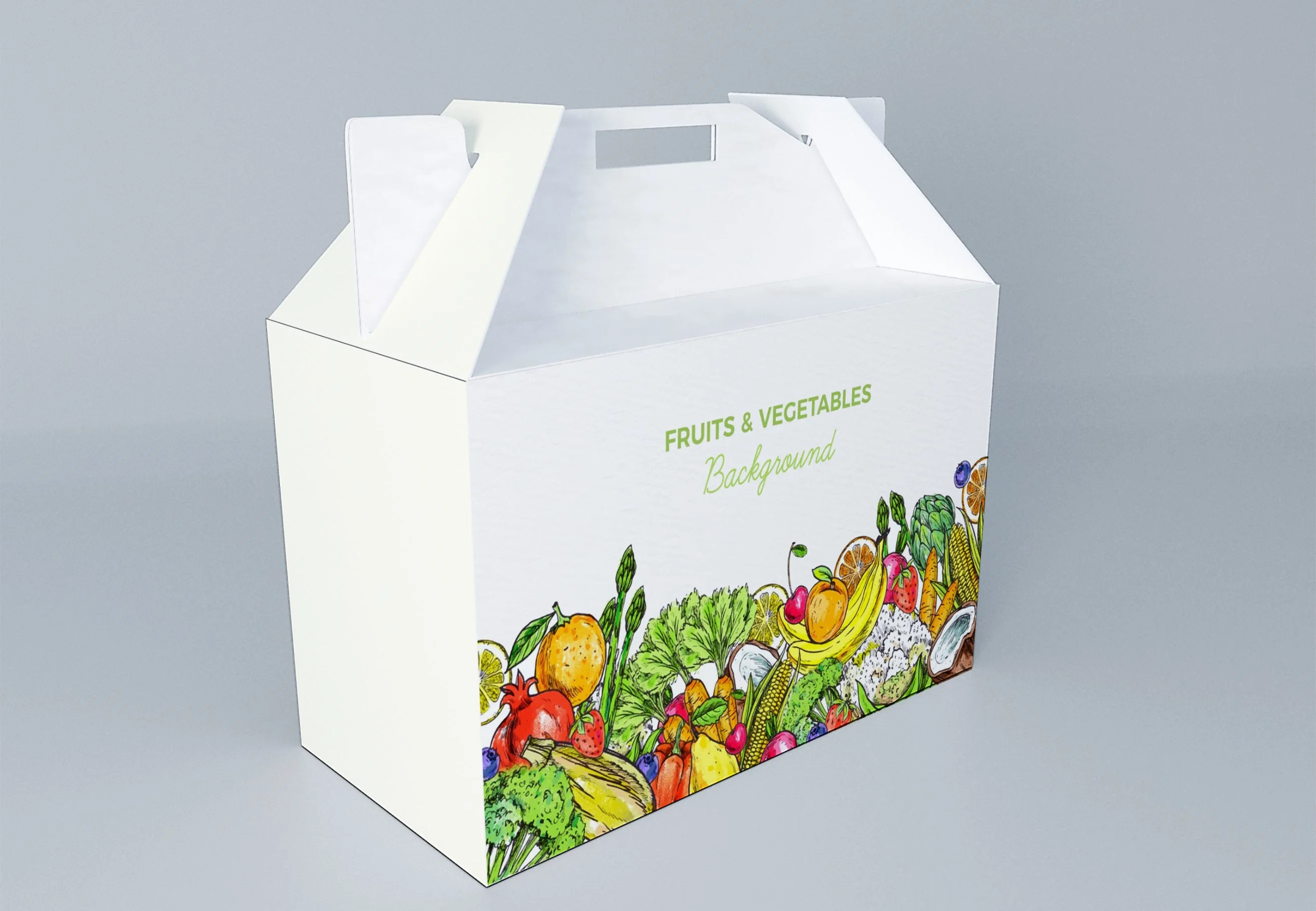 Easy Take Away Food Safe Fruit Paper Packaging Printing Corrugated Board Carton Box