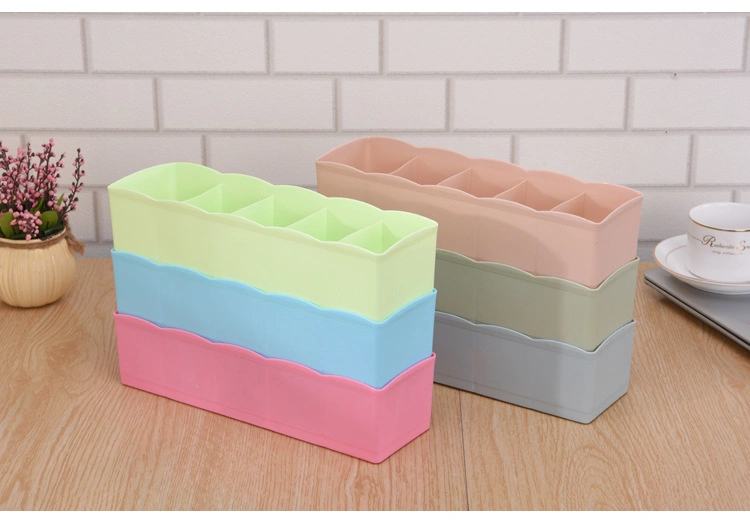 5 Cells Plastic Organizer Storage Box Used for Tie-up Bra Socks