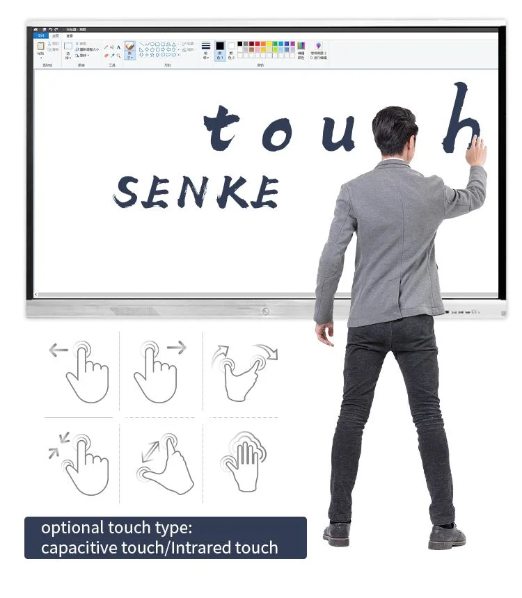 Dual System 65" IR Pen or Finger Touch Smart Board All in One USB Interactive Whiteboard Manufacturer