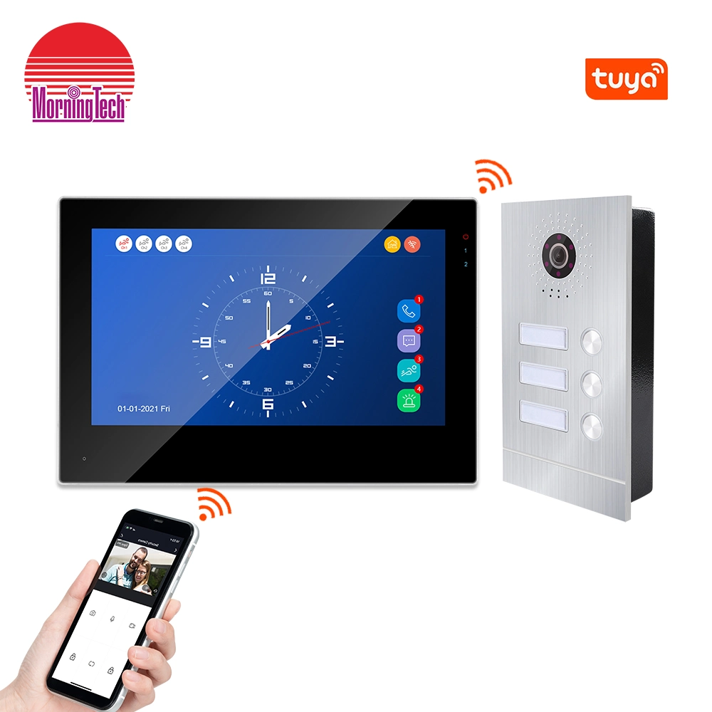 Smart Home WiFi 4 fios Vídeo porteiro Intercome Doorphone Flaire Sistema de campainha de Câmara de intercomunicador com Vídeo com Clear Night Vision