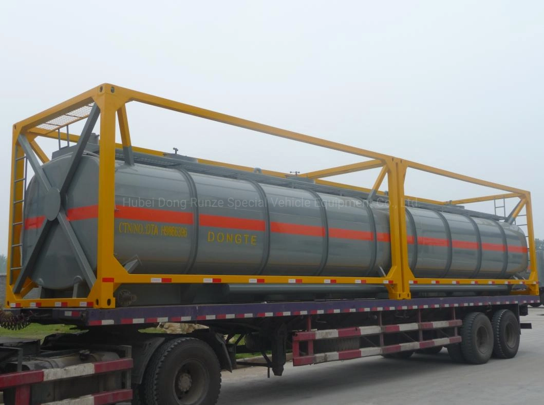 40FT Chemical Tank Container for Road Transport (Dongte 35 -40Ton Bleach Tanks, NaOCL Tanks, Javel Water, HCl Tank Steel Lined LDPE)