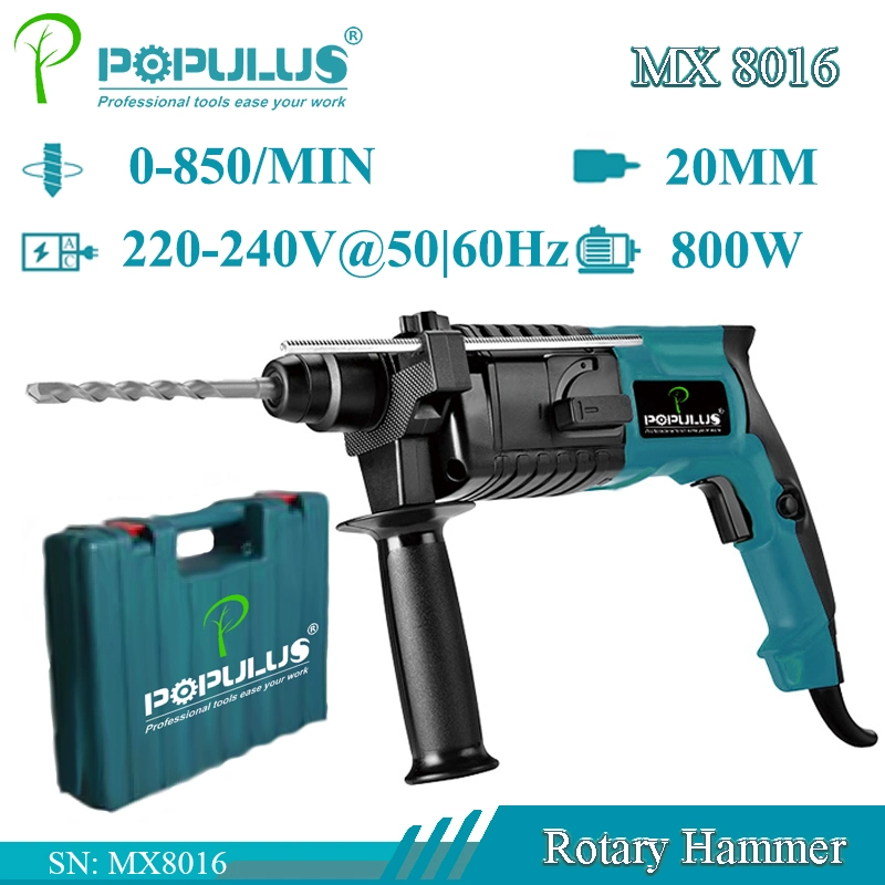 Le Populus nouveau marteau rotatif de qualité industrielle d'arrivée d'outils d'alimentation électrique 800 W d'un marteau pour le marché russe