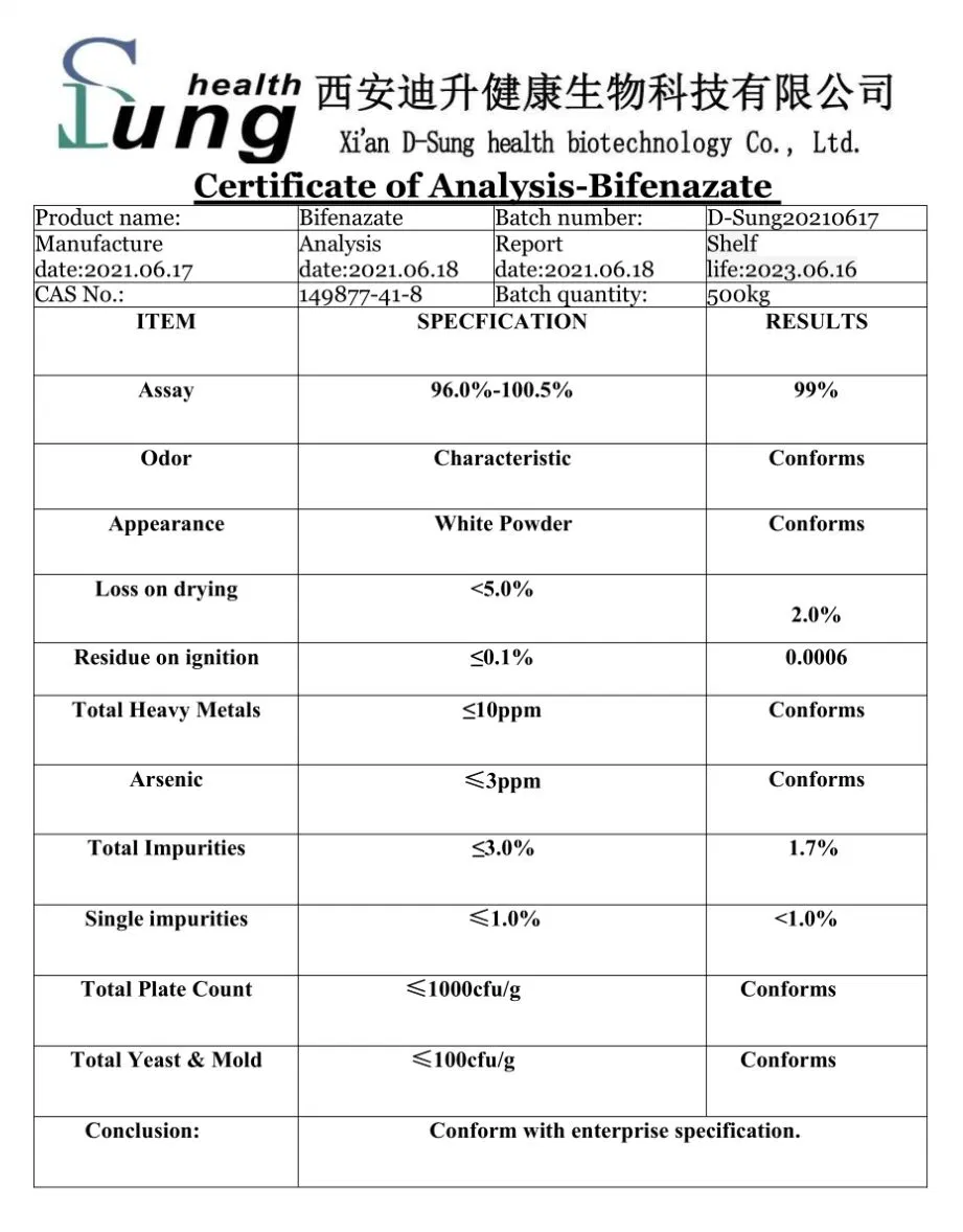 Pesticide CAS 149877-41-8 Bifenazate Powder Acaricide Bifenazate Raw Material Bifenazate