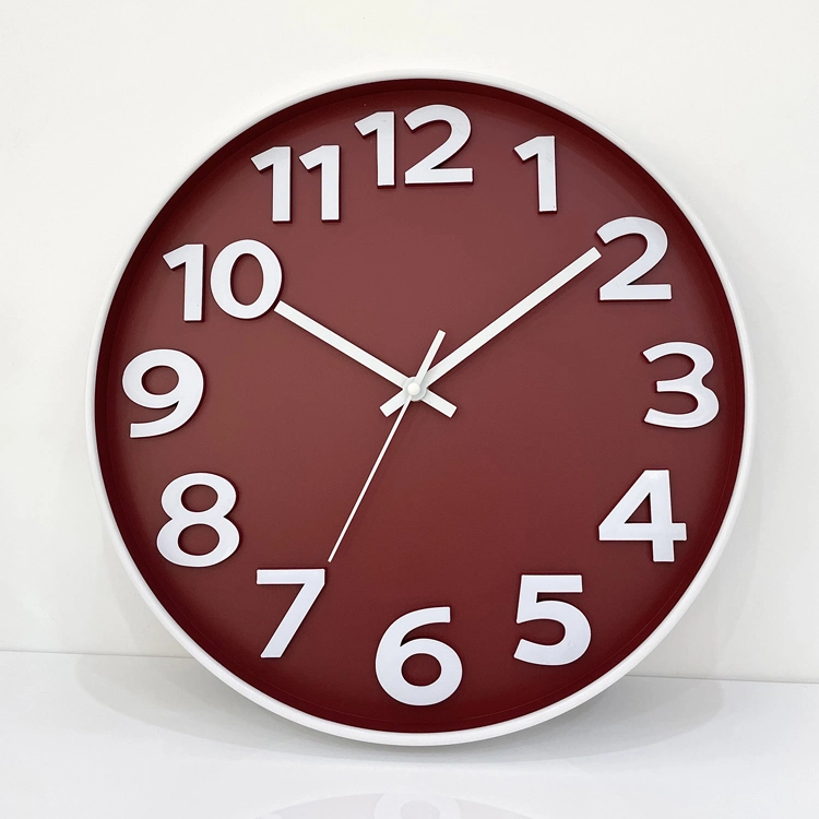 Relógio moderno de parede com relógio de parede de alta precisão em plástico