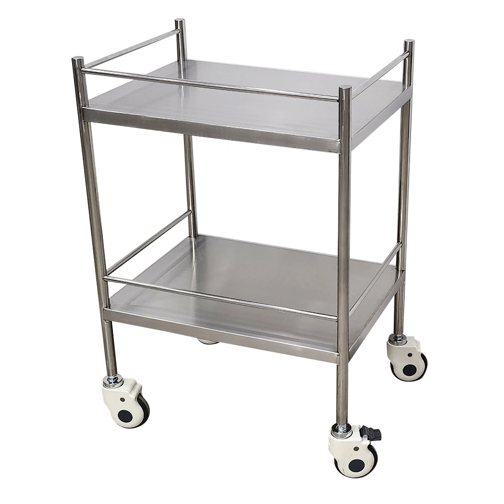 Mn-SUS052A Hot Sale Emergency Cart Stainless Steel Treatment Trolley Medical Equipment